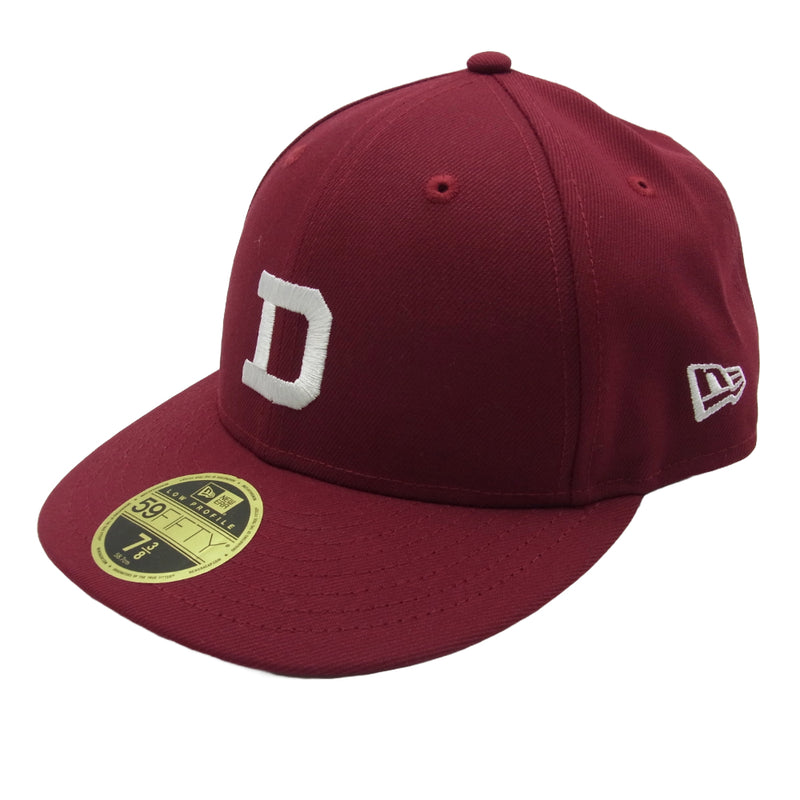 DESCENDANT ディセンダント NEW ERA ニューエラ LETTERED LP 59FIFTY NEW ERA ベースボール キャップ 帽子 エンジ系 7 3/8【美品】【中古】