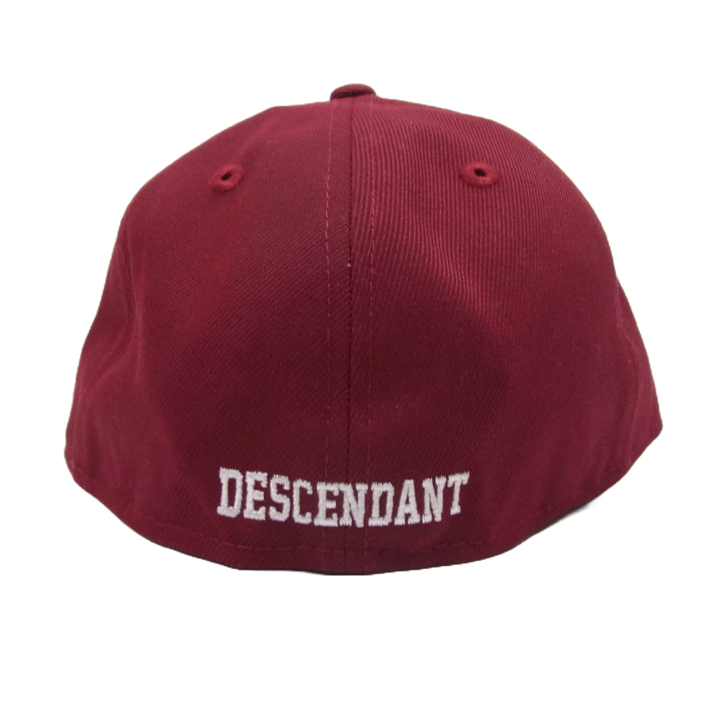 DESCENDANT ディセンダント NEW ERA ニューエラ LETTERED LP 59FIFTY NEW ERA ベースボール キャップ 帽子 エンジ系 7 3/8【美品】【中古】