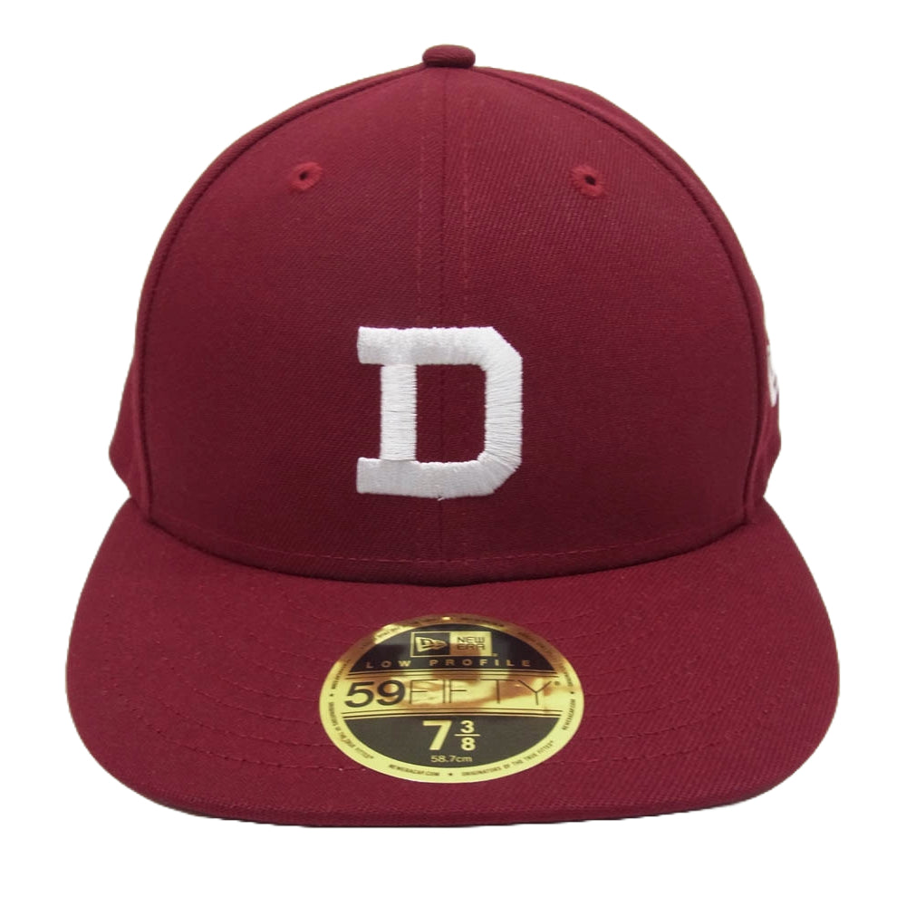 DESCENDANT ディセンダント NEW ERA ニューエラ LETTERED LP 59FIFTY NEW ERA ベースボール キャップ 帽子 エンジ系 7 3/8【美品】【中古】