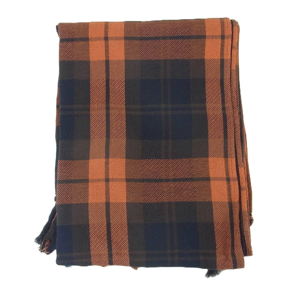 WTAPS ダブルタップス 24AW 242BXDT-AC01 WRAP SCARF COTTON ストール 日本製 オレンジ系 ネイビー系【極上美品】【中古】
