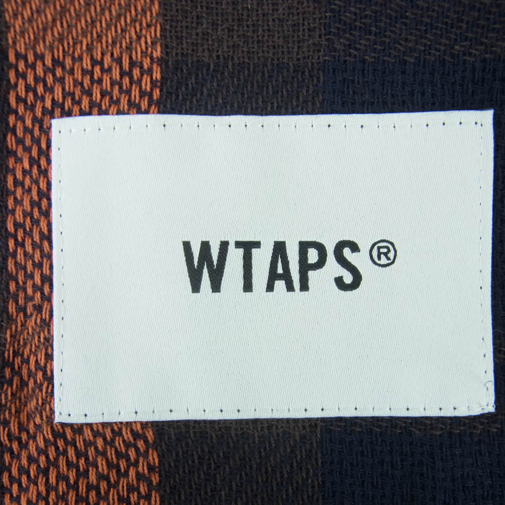WTAPS ダブルタップス 24AW 242BXDT-AC01 WRAP SCARF COTTON ストール 日本製 オレンジ系 ネイビー系【極上美品】【中古】