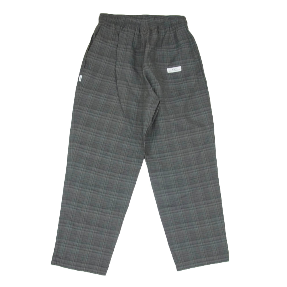 WTAPS ダブルタップス 24SS 241CWDT-PTM05 TROUSERS LNRY POPLIN チェック柄 ポプリン イージー パンツ グレーカーキ系 X01【美品】【中古】