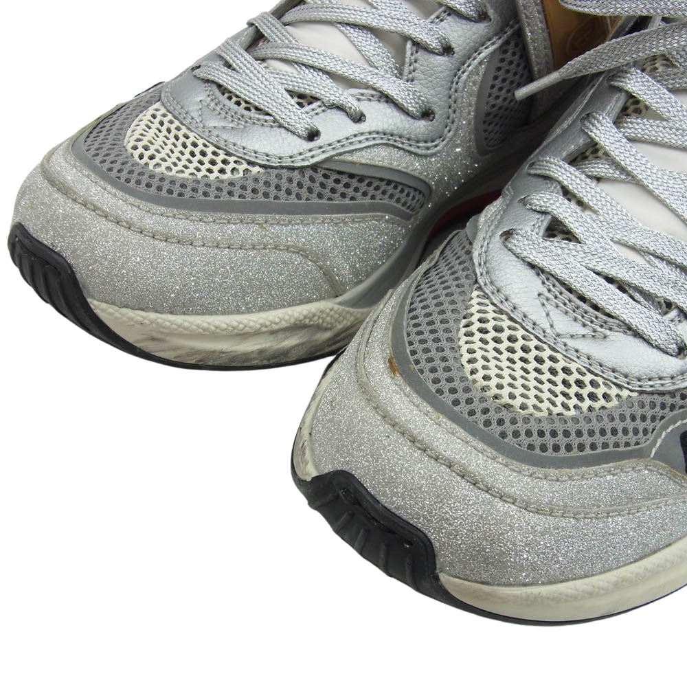 GUCCI グッチ ウルトラスペース グリッター ローカット スニーカー シルバー系 36【中古】