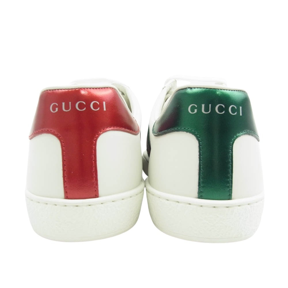 GUCCI グッチ 611974 ACE エース ビー刺繍 ローカット スニーカー ホワイト系 マルチカラー系 6.5【極上美品】【中古】