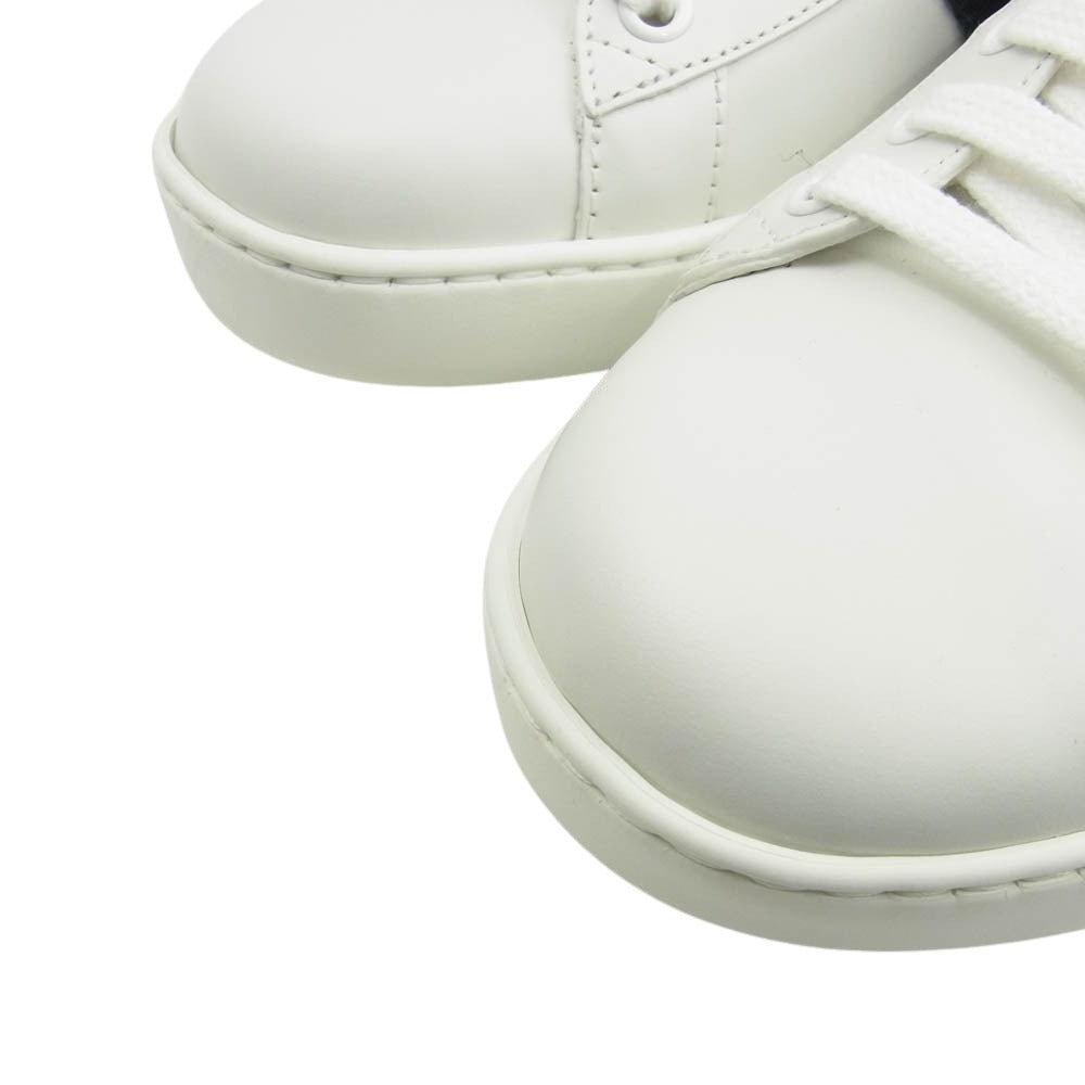 GUCCI グッチ 611974 ACE エース ビー刺繍 ローカット スニーカー ホワイト系 マルチカラー系 6.5【極上美品】【中古】