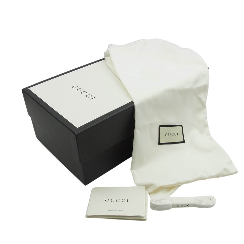 GUCCI グッチ 611974 ACE エース ビー刺繍 ローカット スニーカー ホワイト系 マルチカラー系 6.5【極上美品】【中古】