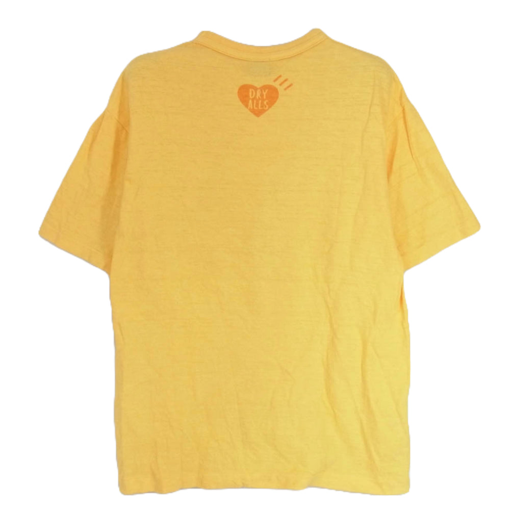 HUMAN MADE ヒューマンメイド GARMENT DYED BIG HEART T-SHIRT ガーメントダイ ビッグハート クルーネック Tシャツ イエロー系 M【中古】