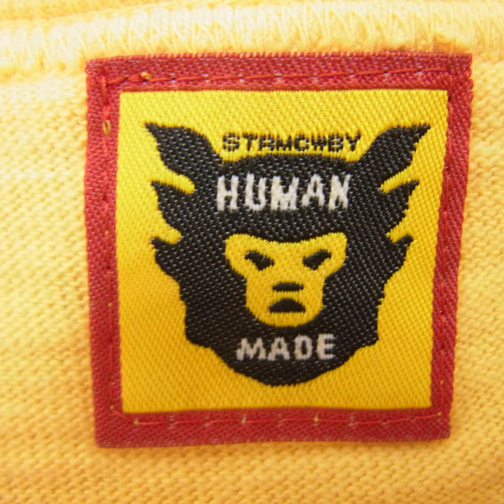 HUMAN MADE ヒューマンメイド GARMENT DYED BIG HEART T-SHIRT ガーメントダイ ビッグハート クルーネック Tシャツ イエロー系 M【中古】