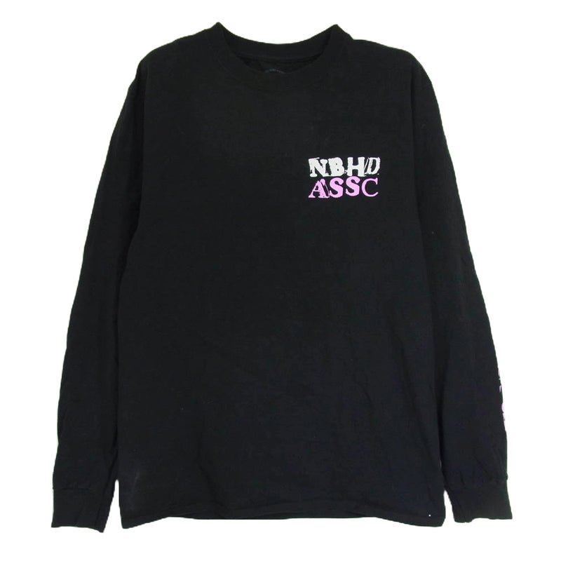 NEIGHBORHOOD ネイバーフッド Anti Social Social Club アンチソーシャルソーシャルクラブ NBHD プリント ロングスリーブ 長袖 Tシャツ ブラック系 M【中古】
