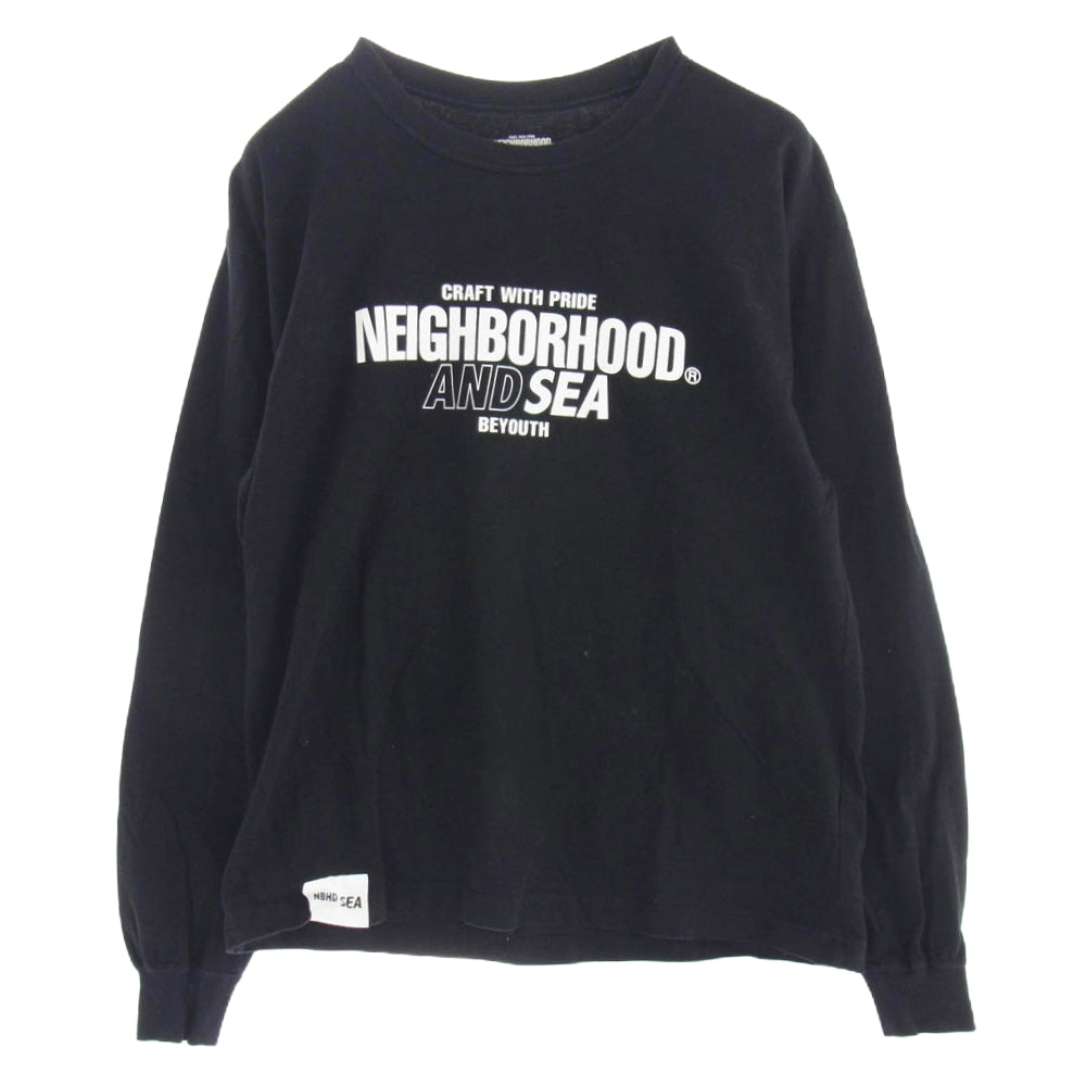 NEIGHBORHOOD ネイバーフッド WIND AND SEA ウィンダンシー CRAFT WITH PRIDE ロゴプリント 長袖 Tシャツ ブラック系 S【中古】