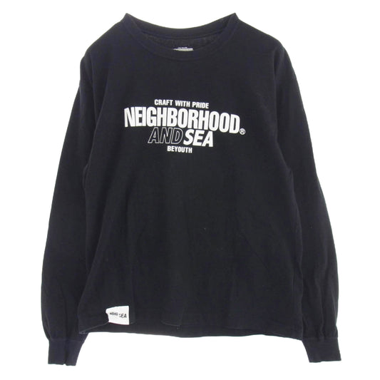 NEIGHBORHOOD ネイバーフッド WIND AND SEA ウィンダンシー CRAFT WITH PRIDE ロゴプリント 長袖 Tシャツ ブラック系 S【中古】