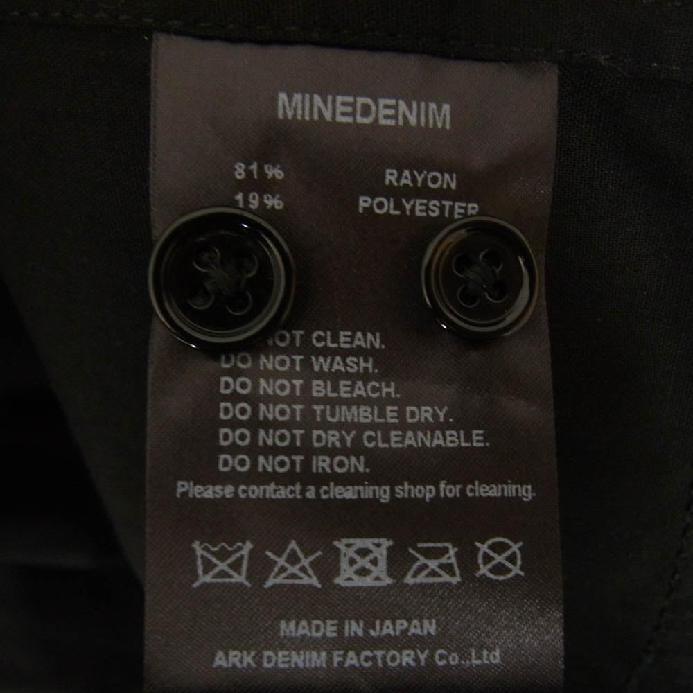 MINEDENIM マインデニム 24SS 2404-5002-99 Rayon Spangle Panel Line Open Collar SH レーヨン スパンコール パネル ライン オープンカラー 半袖 シャツ ブラック系 1【美品】【中古】
