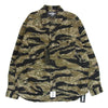NEIGHBORHOOD ネイバーフッド WDS-C-NBHD-23-Q3-04 WIND AND SEA ウィンダンシー CAMOUFLAGE OFFICER SH タイガーカモ ミリタリー シャツ ジャケット カーキ系 S【中古】