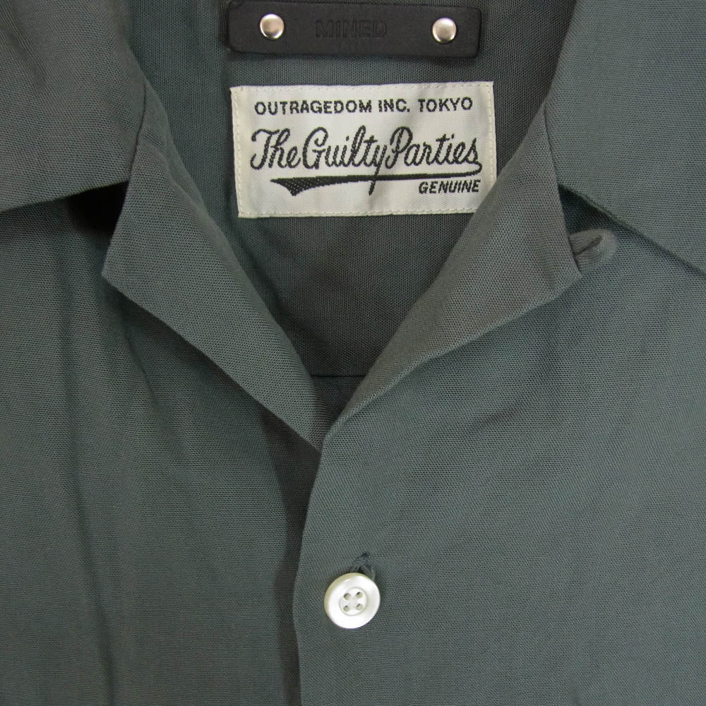 WACKO MARIA ワコマリア 23SS MINEDENIM マインデニム 別注 THREE TONE OPEN COLLAR SHIRT 3トーン オープンカラー シャツ 半袖 シャツ カーキ系 S【中古】
