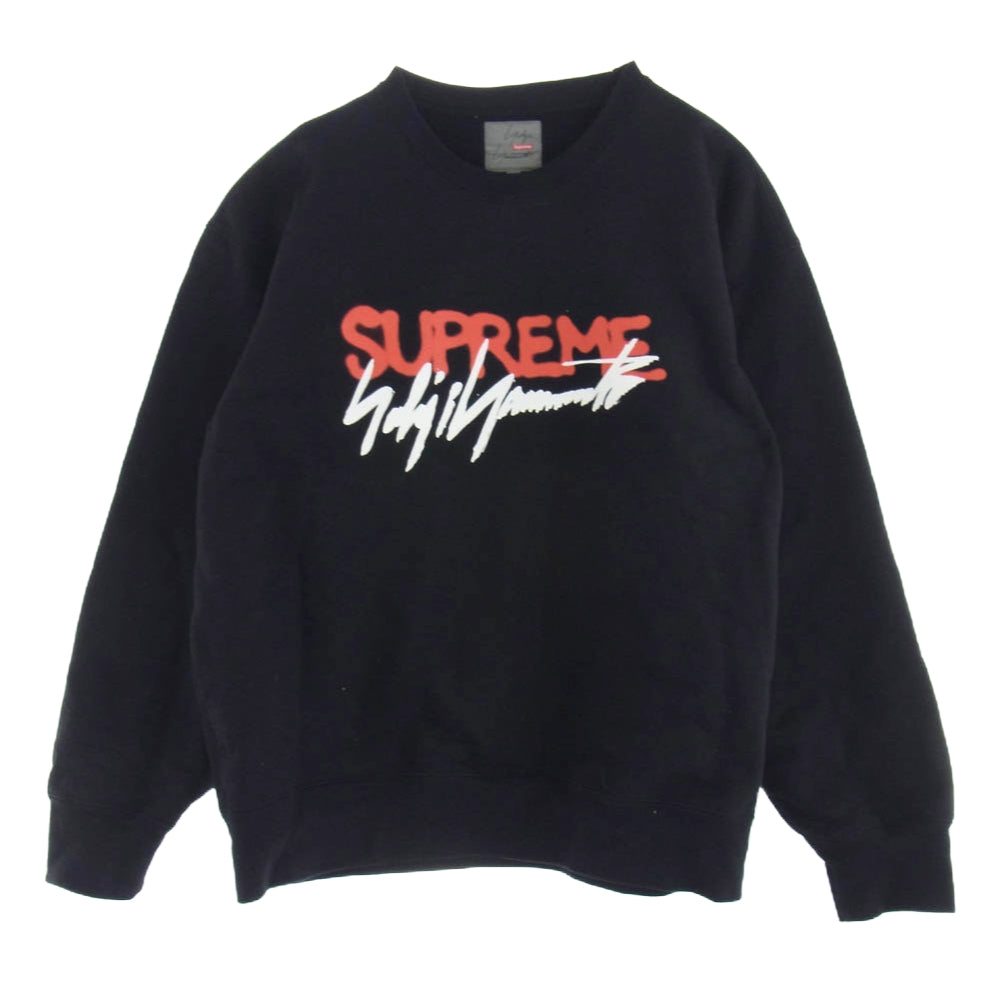 Supreme シュプリーム 20AW × Yohji Yamamoto ヨウジヤマモト Crewneck Sweat クルーネック ロゴプリント スウェット トレーナー ブラック系 L【中古】