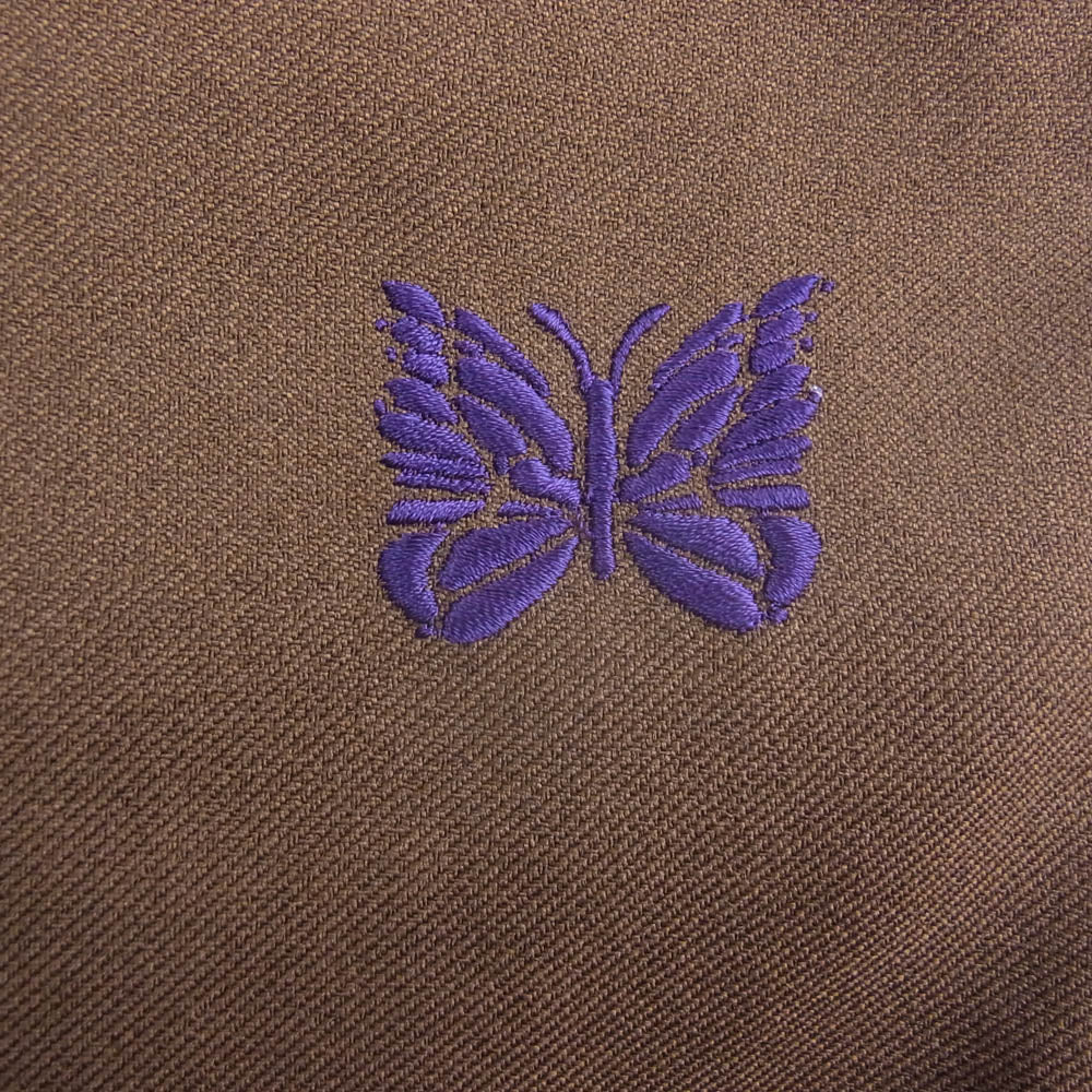 Needles ニードルス NS179 Boot-Cut Jean Poly Twill ブーツカット パンツ パピヨン刺繍 ブラウン系 XS【中古】