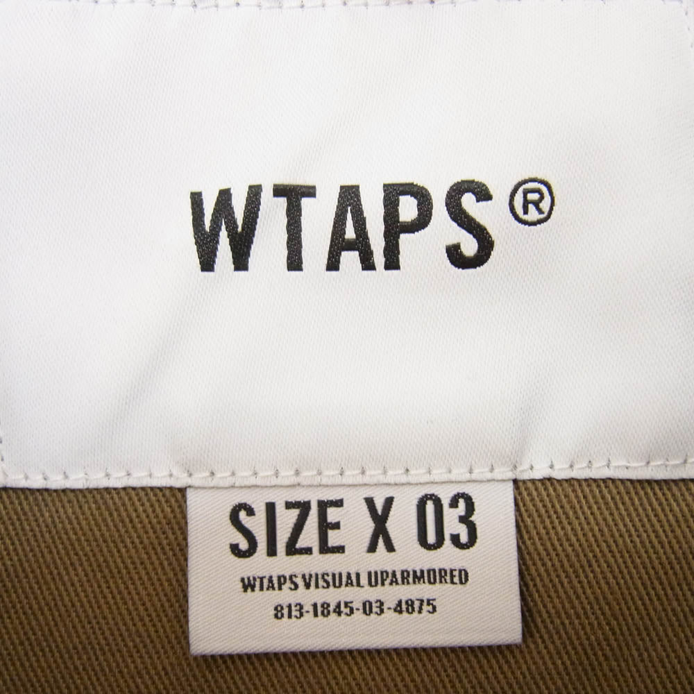 WTAPS ダブルタップス 22SS 221GWDT-SHM01 BD LS COTTON TWILL ボタンダウン ロング スリーブ 長袖 シャツ オリーブ カーキ系 X03【中古】