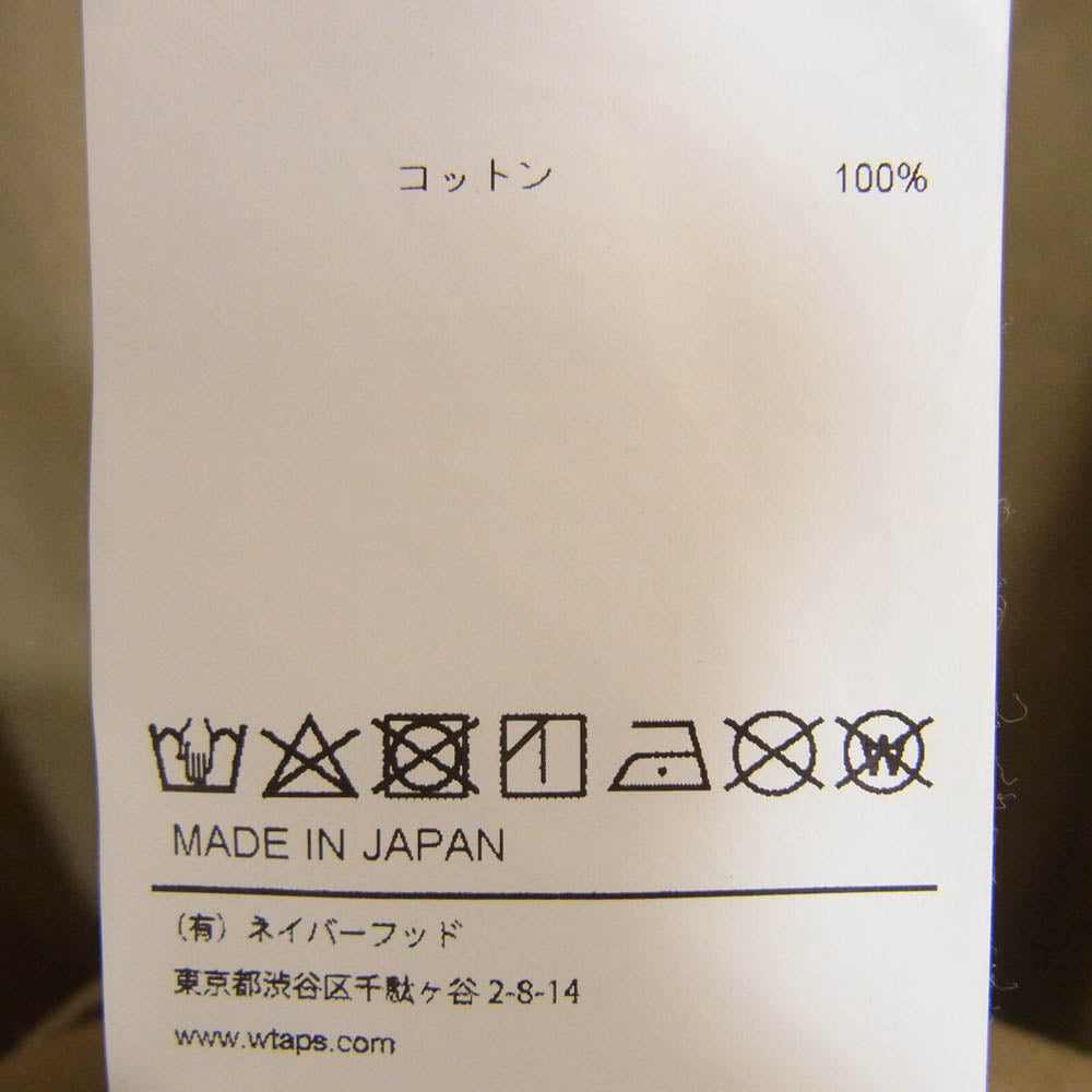 WTAPS ダブルタップス 22SS 221GWDT-SHM01 BD LS COTTON TWILL ボタンダウン ロング スリーブ 長袖 シャツ オリーブ カーキ系 X03【中古】