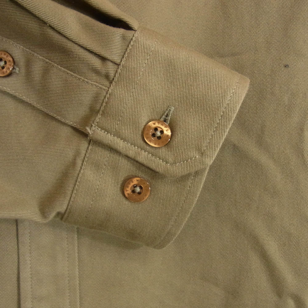 WTAPS ダブルタップス 22SS 221GWDT-SHM01 BD LS COTTON TWILL ボタンダウン ロング スリーブ 長袖 シャツ オリーブ カーキ系 X03【中古】