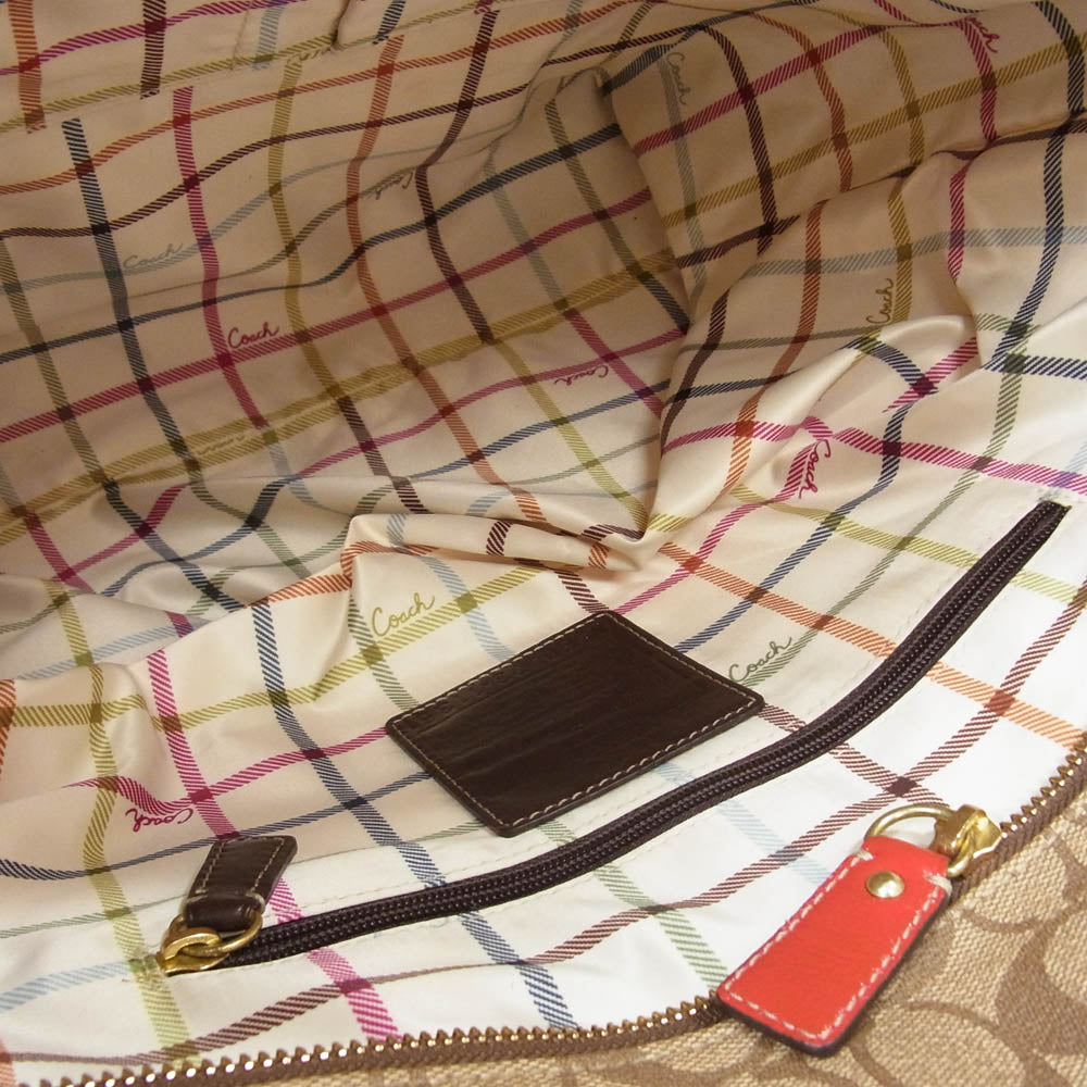 COACH コーチ 11351 シグネチャーロゴ 総柄 トート バッグ ピンク系【中古】
