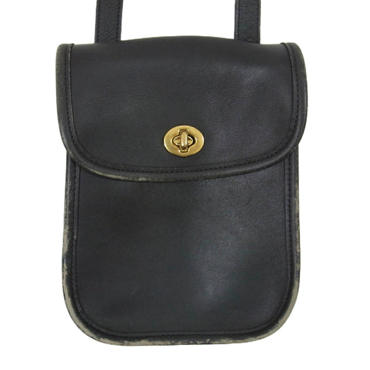 COACH コーチ 9978 Old オールド レザー ショルダー バッグ ブラック系【中古】