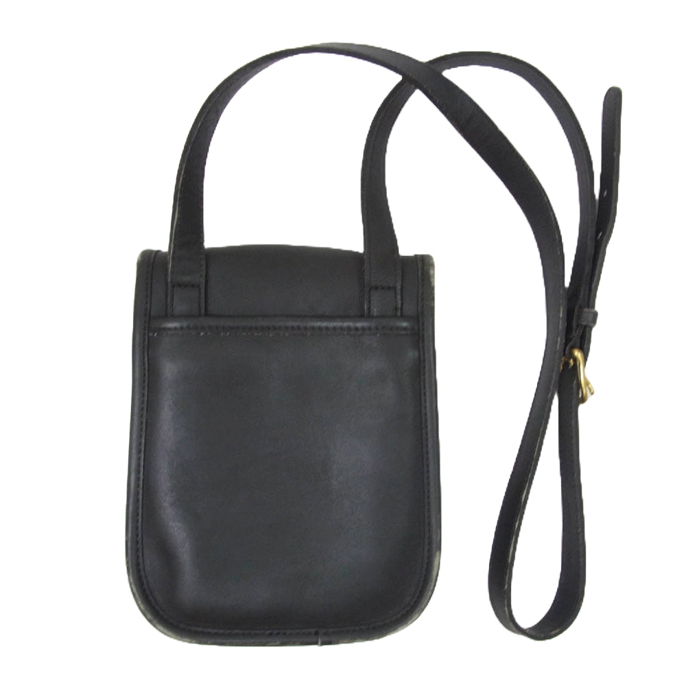 COACH コーチ 9978 Old オールド レザー ショルダー バッグ ブラック系【中古】