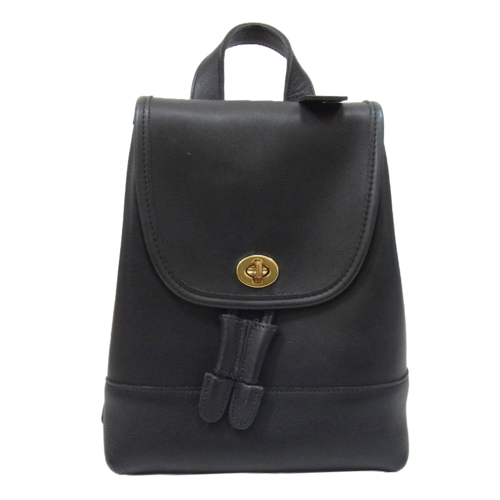 COACH コーチ 9960 Old オールド レザー ミニ バッグ リュック ブラック系【中古】