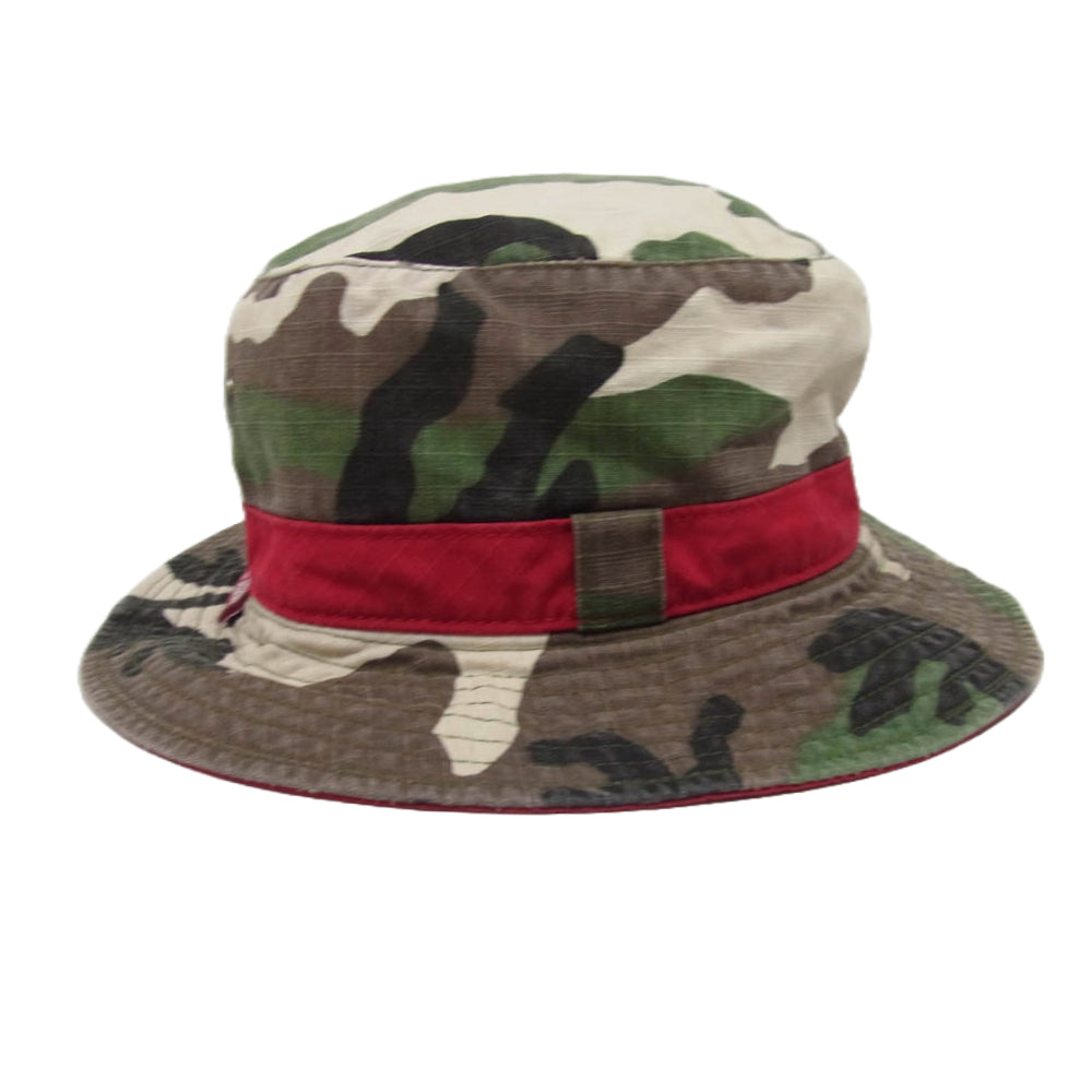 STUSSY ステューシー Camouflage Bucket Hat カモフラージュ バケットハット カーキ系 XL【中古】