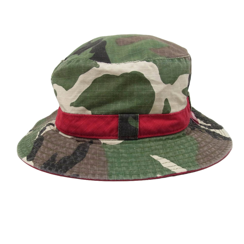 STUSSY ステューシー Camouflage Bucket Hat カモフラージュ バケットハット カーキ系 XL【中古】