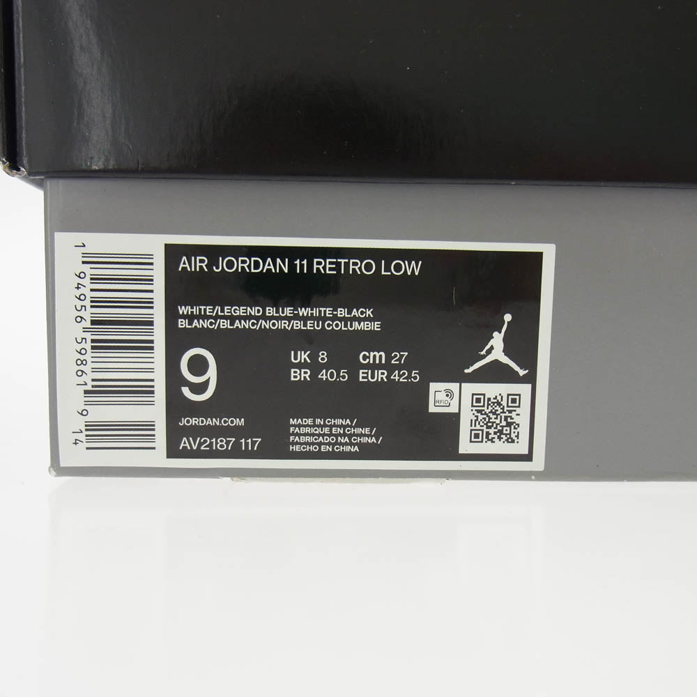 NIKE ナイキ AV2187 117 Air Jordan 11 Low Legend Blue エアジョーダン11 ロー レジェンドブルー ホワイト系 27ｃｍ【中古】