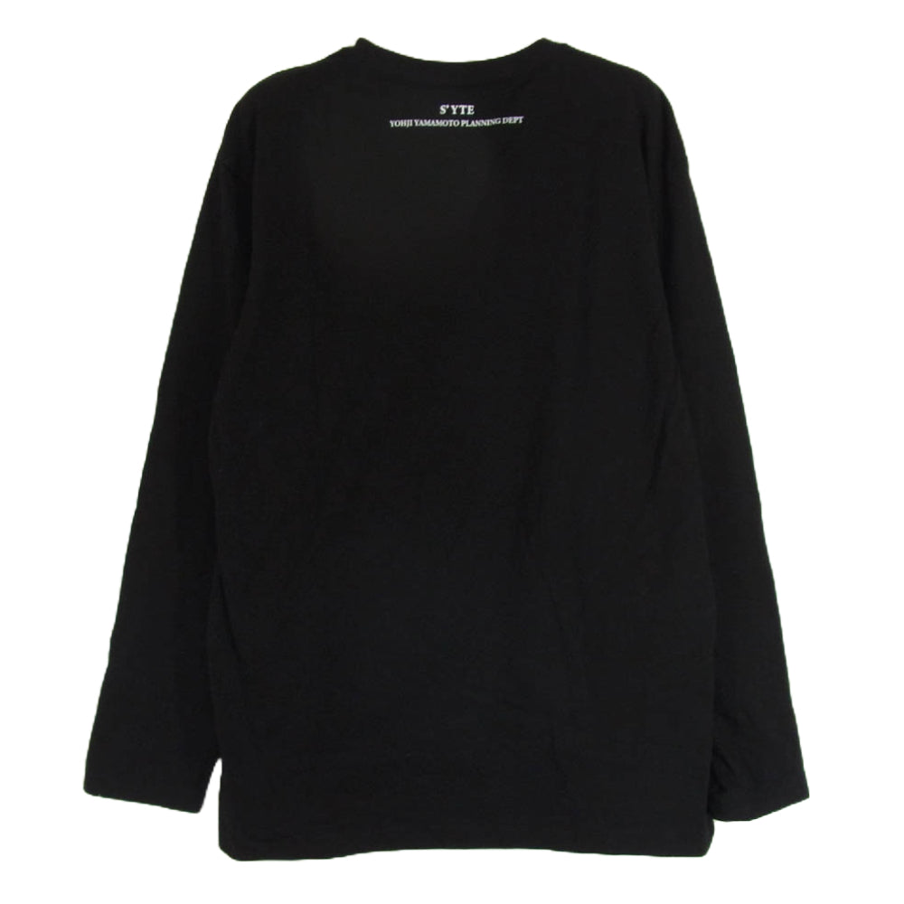 Yohji Yamamoto ヨウジヤマモト S'YTE サイト JELLYFISH GRAPHIC LONG-SLEEVED T-SHIRT ジェリーフィッシュ クラゲ グラフィック ロングスリーブ 長袖 Tシャツ カットソー ブラック系 3【美品】【中古】