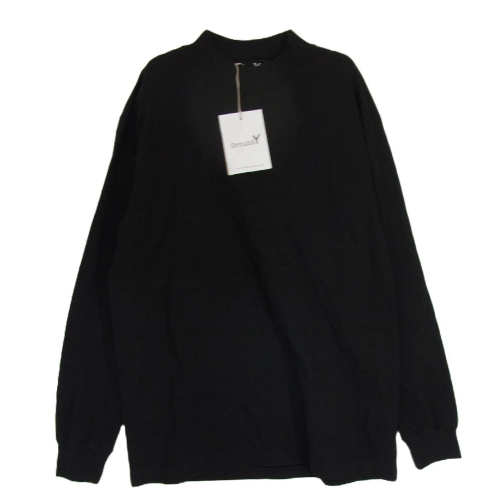 Yohji Yamamoto ヨウジヤマモト GroundY グラウンドワイ モックネック ロングスリーブ 長袖 Tシャツ カットソー ブラック系 3【新古品】【未使用】【中古】