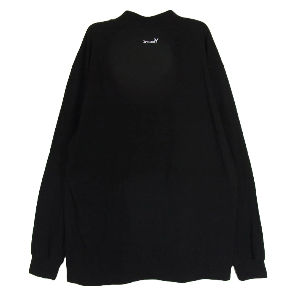 Yohji Yamamoto ヨウジヤマモト GroundY グラウンドワイ モックネック ロングスリーブ 長袖 Tシャツ カットソー ブラック系 3【新古品】【未使用】【中古】