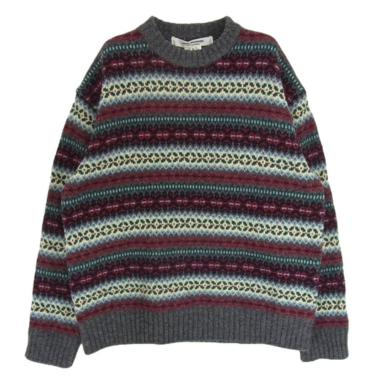 JUNYA WATANABE COMME des GARCONS MAN ジュンヤワタナベコムデギャルソンマン 21AW JH-N101 AD2021 ウールジャガード フェアアイル  ニット セーター グレー系 M【美品】【中古】