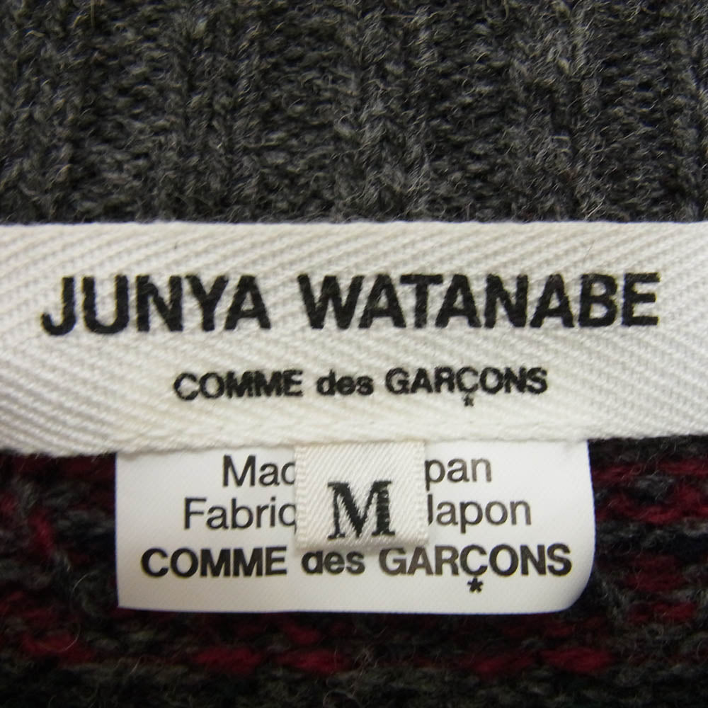 JUNYA WATANABE COMME des GARCONS MAN ジュンヤワタナベコムデギャルソンマン 21AW JH-N101 AD2021 ウールジャガード フェアアイル  ニット セーター グレー系 M【美品】【中古】