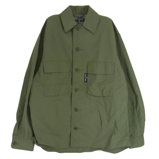 COMME des GARCONS HOMME コムデギャルソンオム 22SS HI-B021 AD2021 オムタグポケット ナイロン ウェザー シャツ ジャケット カーキ系 S【中古】