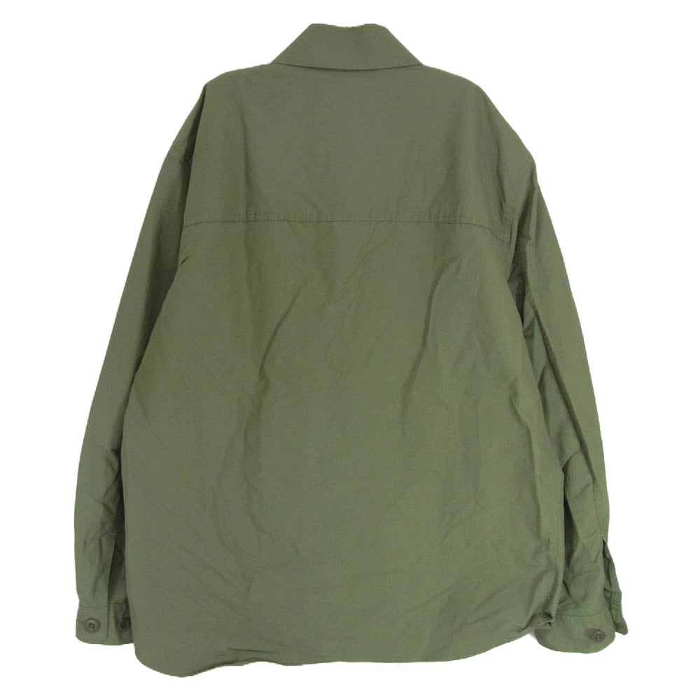 COMME des GARCONS HOMME コムデギャルソンオム 22SS HI-B021 AD2021 オムタグポケット ナイロン ウェザー シャツ ジャケット カーキ系 S【中古】