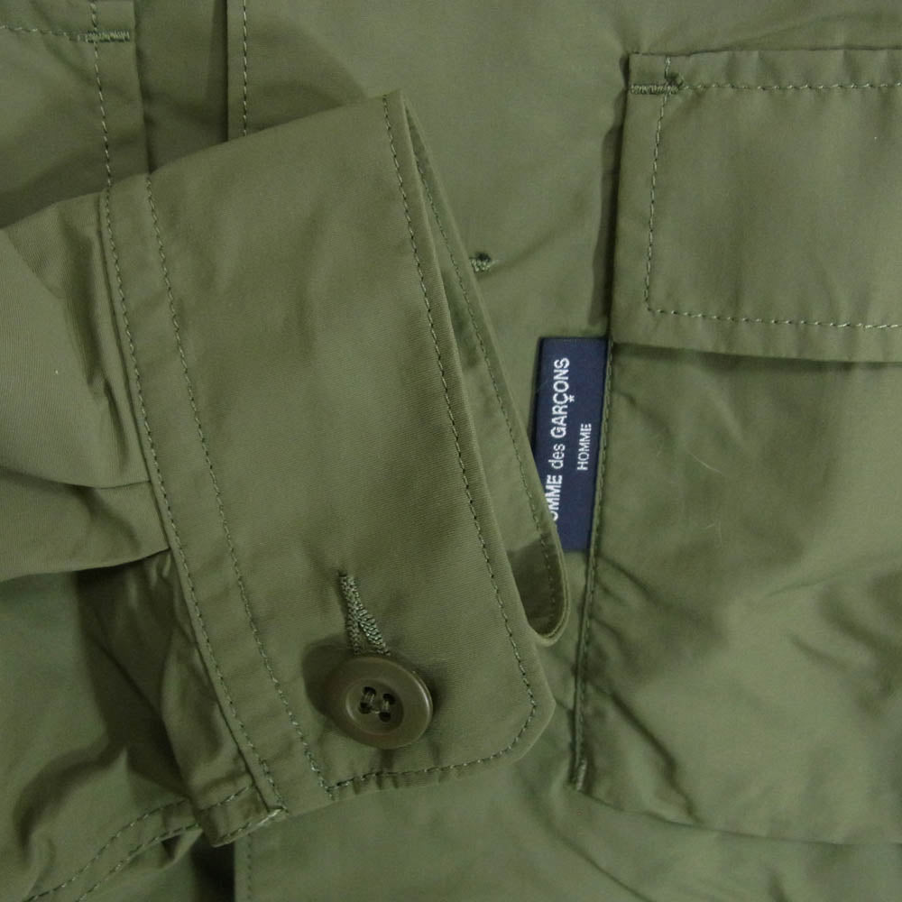 COMME des GARCONS HOMME コムデギャルソンオム 22SS HI-B021 AD2021 オムタグポケット ナイロン ウェザー シャツ ジャケット カーキ系 S【中古】