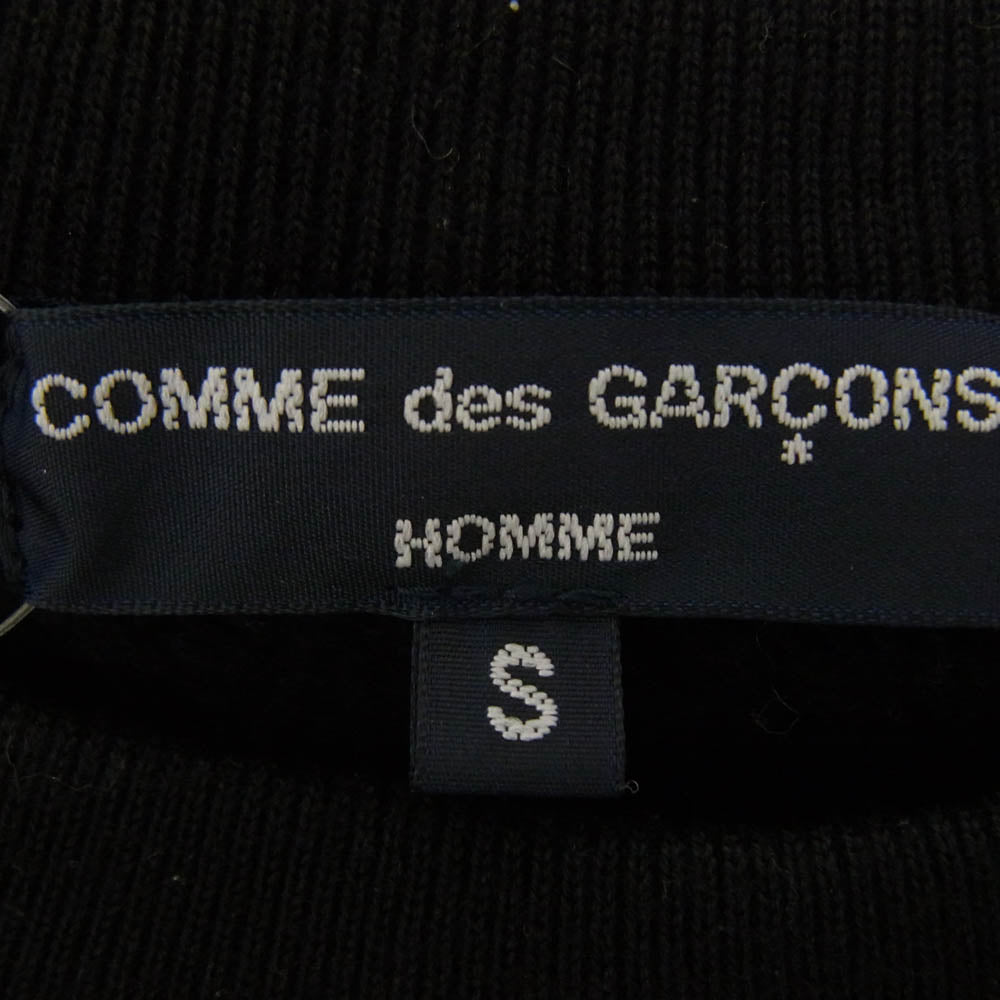 COMME des GARCONS HOMME コムデギャルソンオム 22AW HJ-T004 AD2022 綿裏起毛 多素材MIXスウェット 多素材パッチワーク クルーネック スウェット トレーナー ブラック系 S【中古】