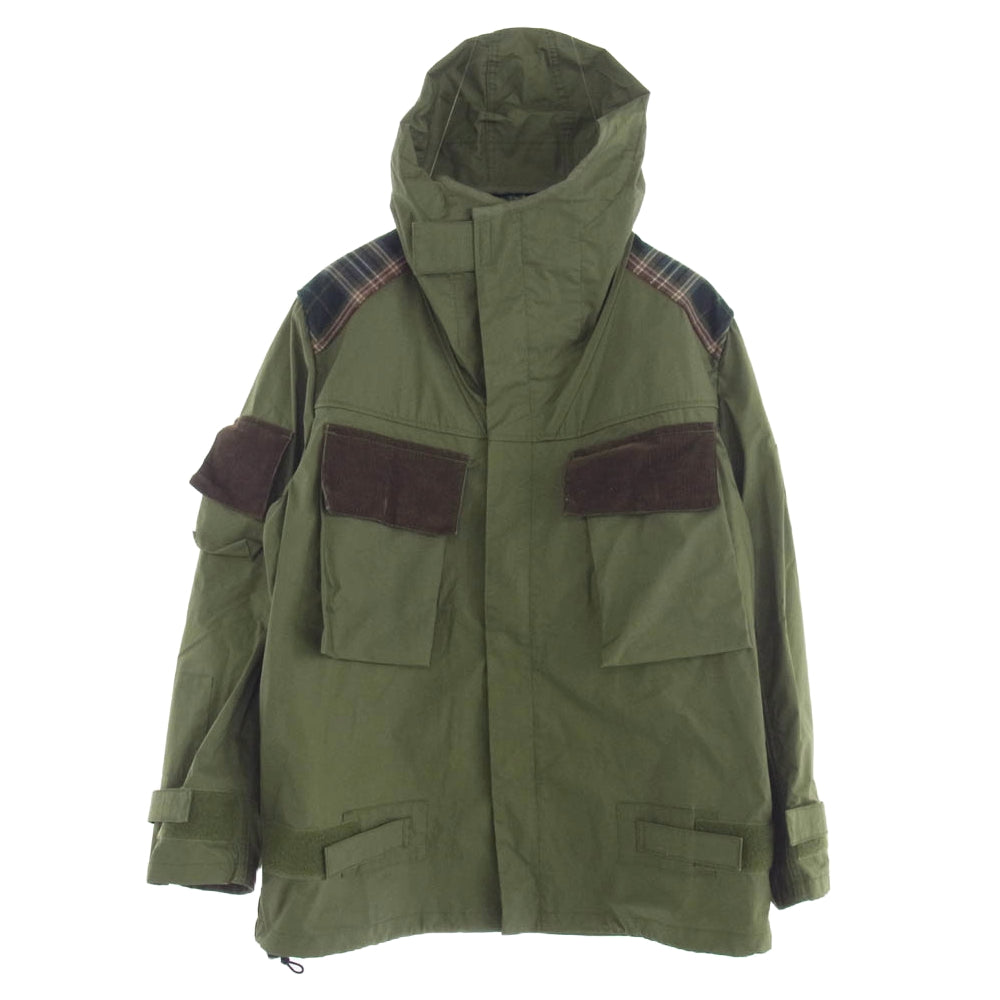 JUNYA WATANABE COMME des GARCONS MAN ジュンヤワタナベコムデギャルソンマン WD-J901 eye アイ × Ark Air アークエアー AD2019 チェック ショルダーパッチ ミリタリージャケット カーキ系 XS【中古】