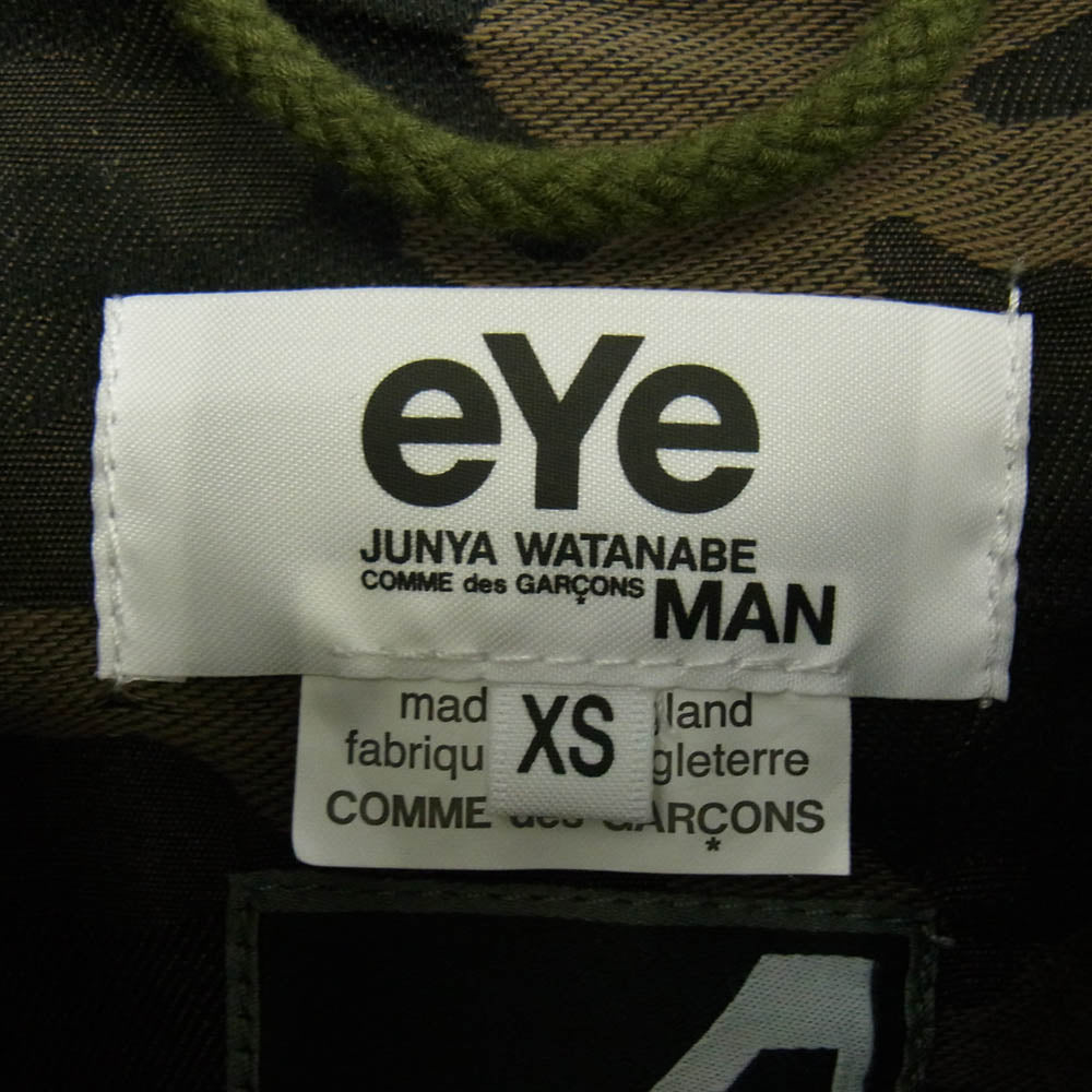 JUNYA WATANABE COMME des GARCONS MAN ジュンヤワタナベコムデギャルソンマン WD-J901 eye アイ × Ark Air アークエアー AD2019 チェック ショルダーパッチ ミリタリージャケット カーキ系 XS【中古】