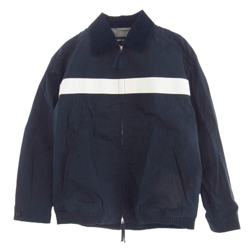 COMME des GARCONS HOMME コムデギャルソンオム 24SS HM-J003 AD2023 襟コーデュロイ フルジップ ラインド コーチジャケット ネイビー系 S【美品】【中古】