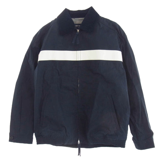 COMME des GARCONS HOMME コムデギャルソンオム 24SS HM-J003 AD2023 襟コーデュロイ フルジップ ラインド コーチジャケット ネイビー系 S【美品】【中古】