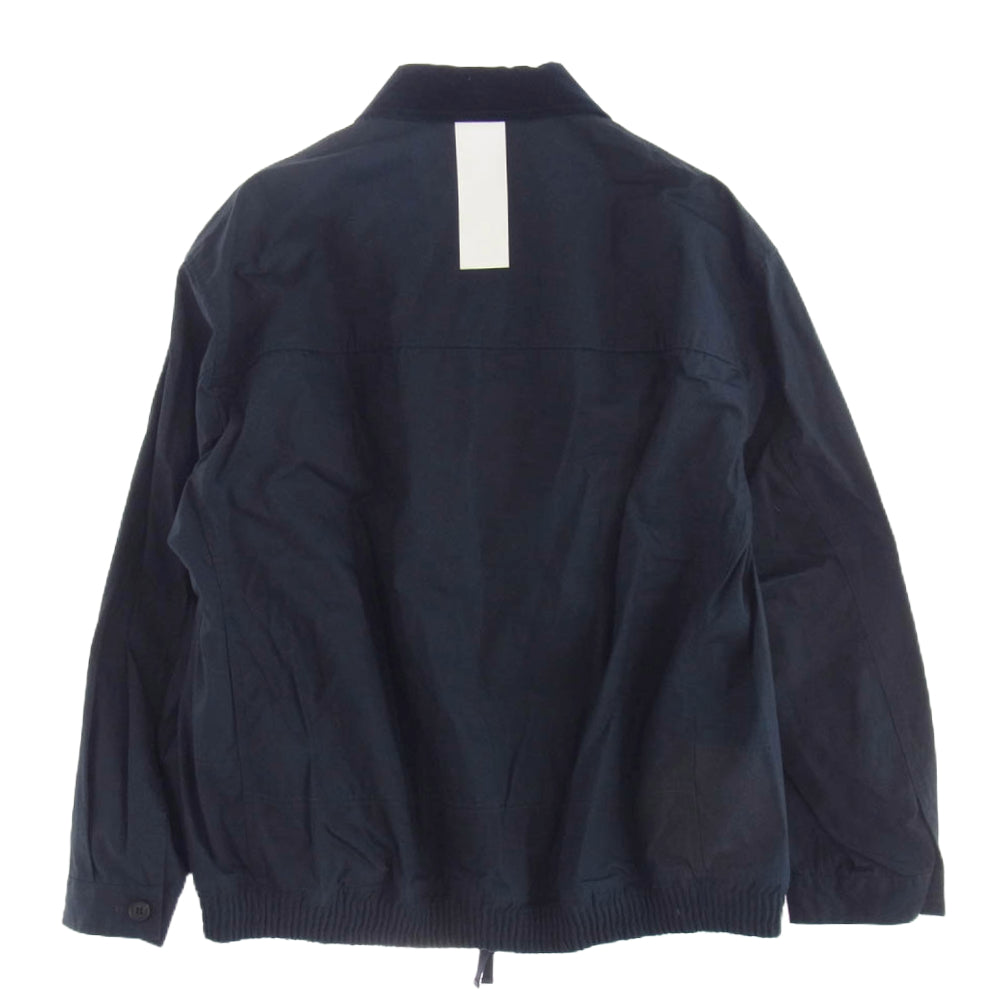 COMME des GARCONS HOMME コムデギャルソンオム 24SS HM-J003 AD2023 襟コーデュロイ フルジップ ラインド コーチジャケット ネイビー系 S【美品】【中古】