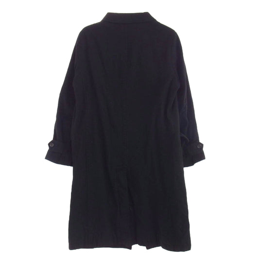 COMME des GARCONS HOMME コムデギャルソンオム 20AW HF-C007 AD2020 デカオムタグ ウールサージ製品縮絨 比翼 ステンカラーコート ブラック系 XS【中古】