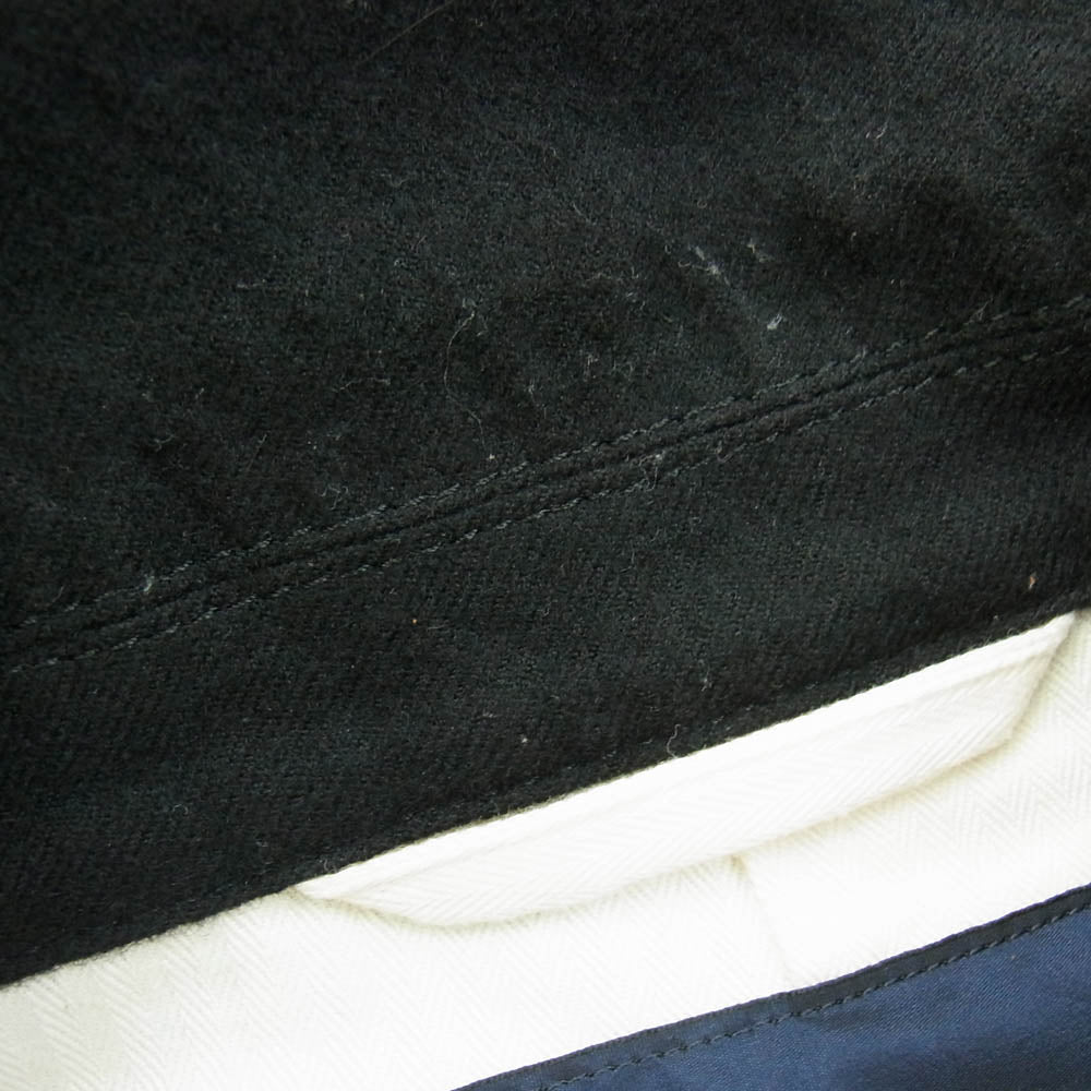 COMME des GARCONS HOMME コムデギャルソンオム 20AW HF-C007 AD2020 デカオムタグ ウールサージ製品縮絨 比翼 ステンカラーコート ブラック系 XS【中古】