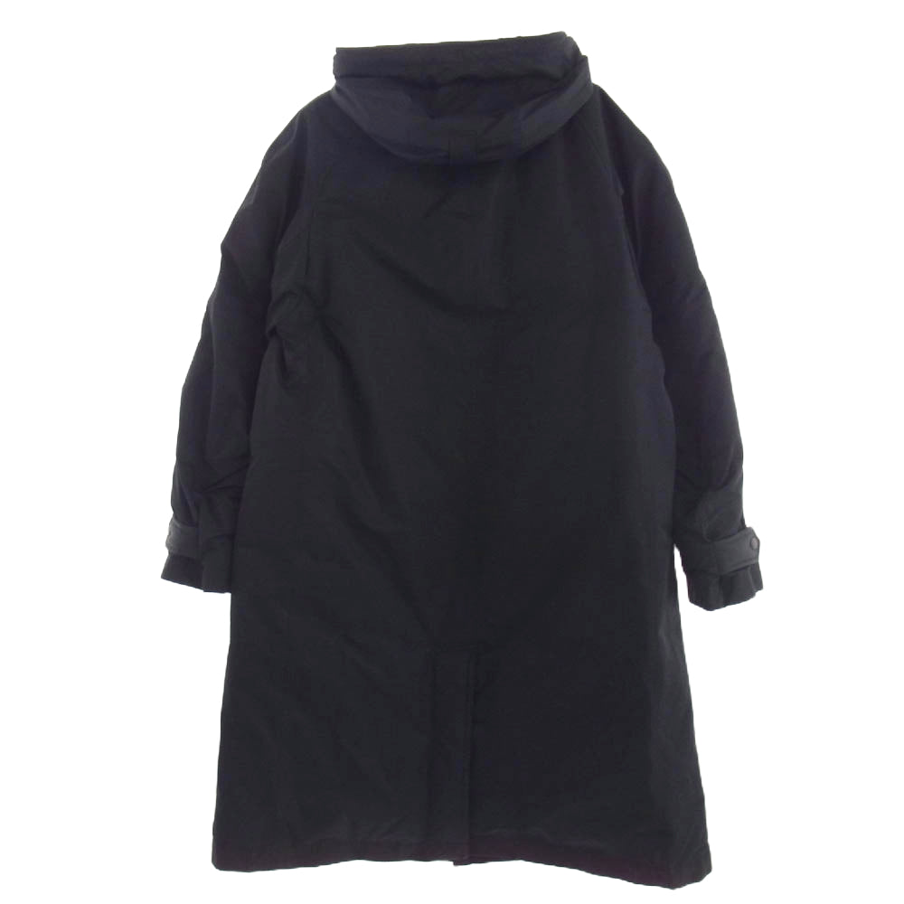 COMME des GARCONS HOMME コムデギャルソンオム 21AW HH-C010 AD2021 胸ロゴプリント フーデッド ダウンコート モッズコート ブラック系 S【中古】