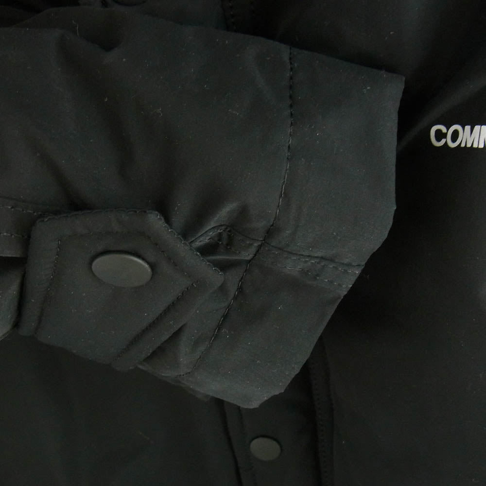COMME des GARCONS HOMME コムデギャルソンオム 21AW HH-C010 AD2021 胸ロゴプリント フーデッド ダウンコート モッズコート ブラック系 S【中古】