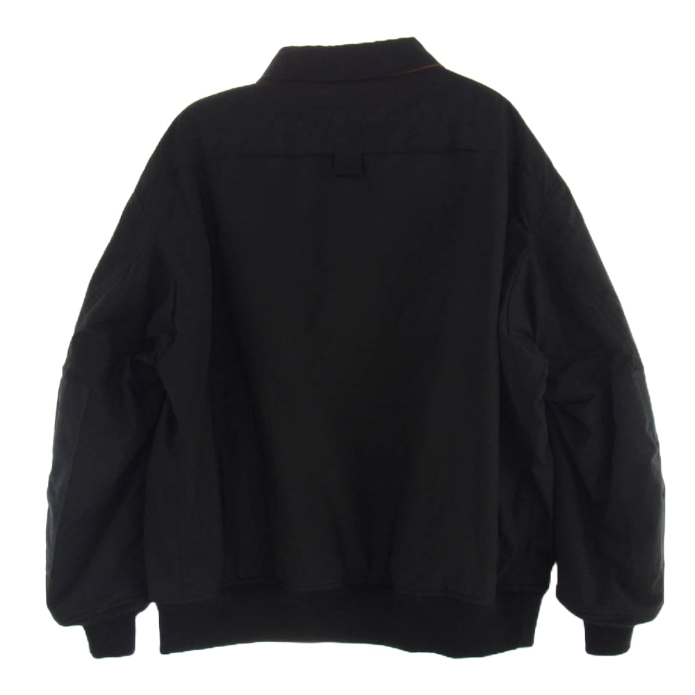 COMME des GARCONS HOMME コムデギャルソンオム 24AW HN-J011 AD2024 エステルウール リップストップ クロス フライトジャケット ブルゾン ブラック系 M【極上美品】【中古】
