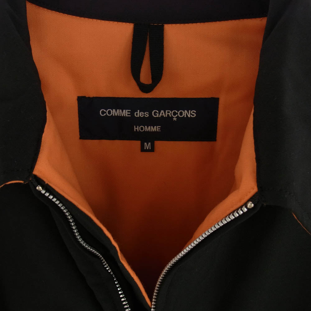 COMME des GARCONS HOMME コムデギャルソンオム 24AW HN-J011 AD2024 エステルウール リップストップ クロス フライトジャケット ブルゾン ブラック系 M【極上美品】【中古】